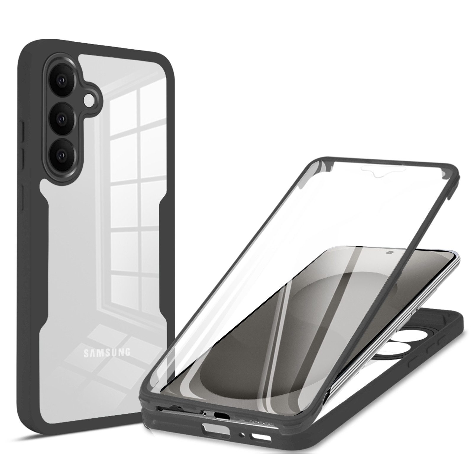 betterfon Handyhülle für Samsung Galaxy S26 2-teiliges 360° TPU Schutzcase mit Dispayfolie, Vollschutz Case mit integriertem Displayschutz und klarer Sicht