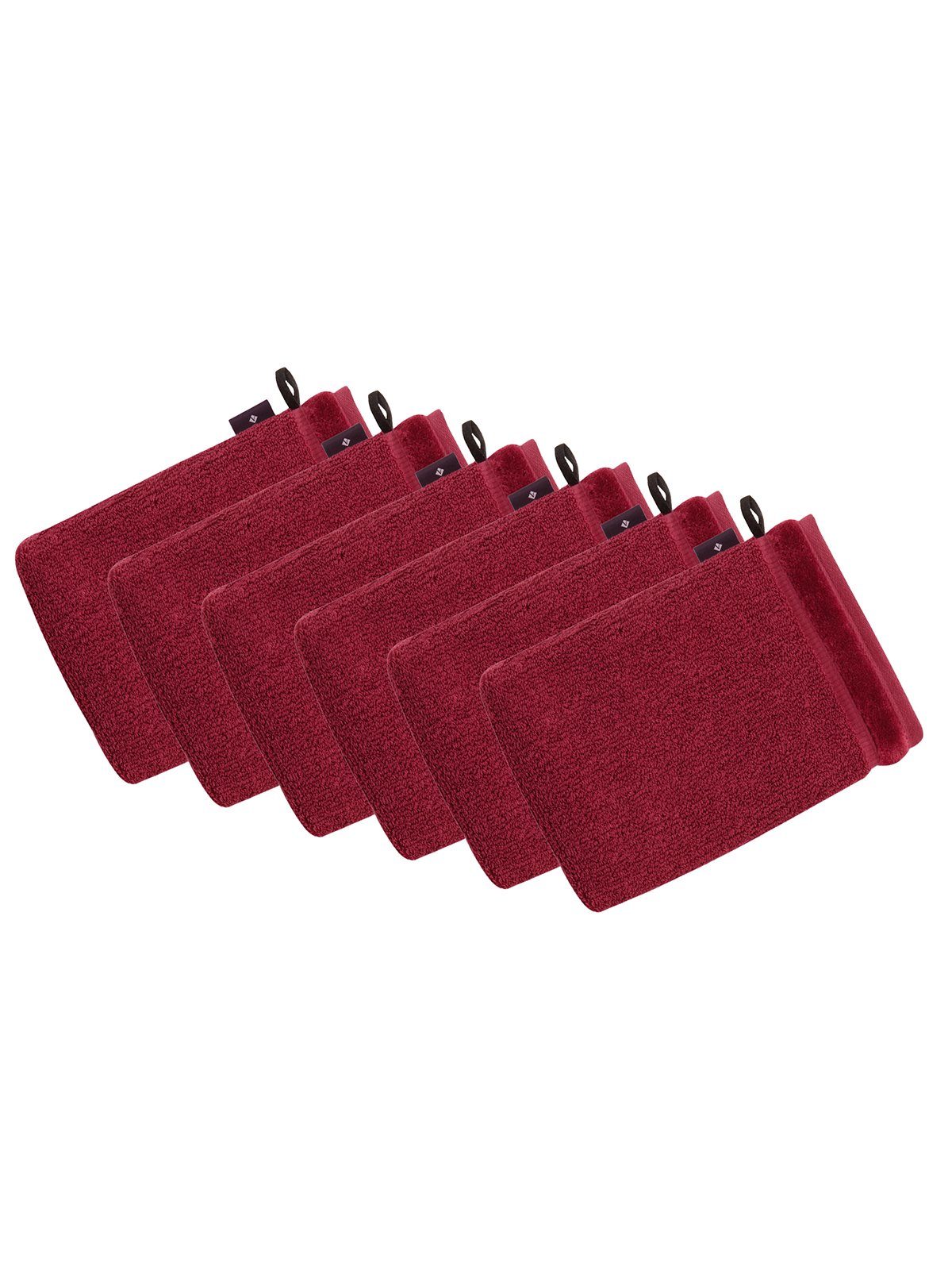 red x (Spar-Set, Pure Waschhandschuh rock 16 Vegan 6er Vossen cm 6-tlg), Pack 22 Waschhandschuh