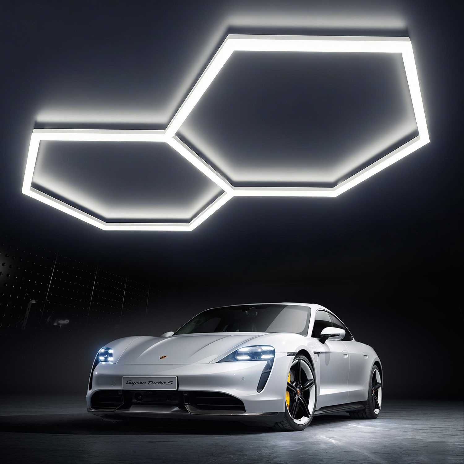 oyajia LED Dekolicht 2er-Pack Hexagon LED Garagenleuchte 90W 6500K, Wabenlicht Garage Light, LED fest integriert, Tageslichtweiß, für Garage,Autopflege,Friseursalon,Tattoo-Studio,Bürobeleuchtung