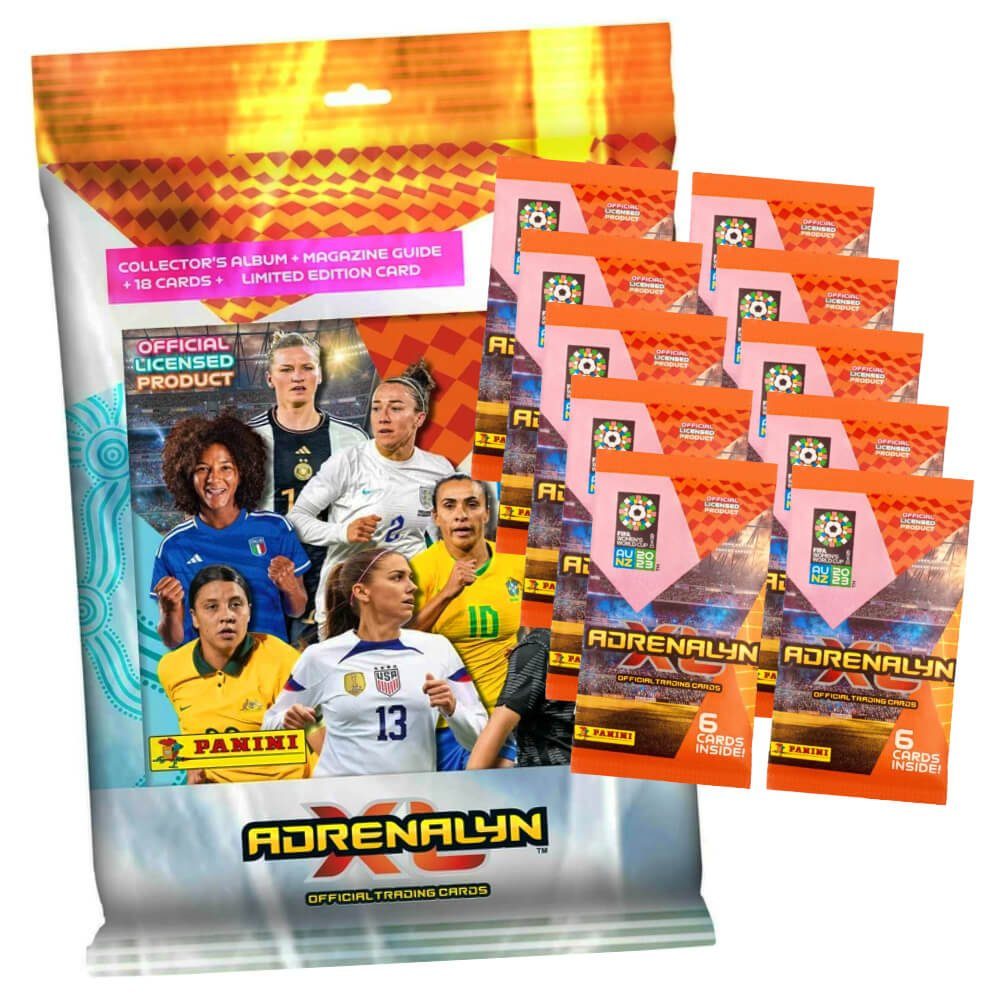 Panini Sammelkarte Panini Fifa Frauen Fußball WM Karten 2023 - Trading Cards - 1 Starter, Frauen WM 2023 - 1 Starter + 10 Booster Sammelkarten