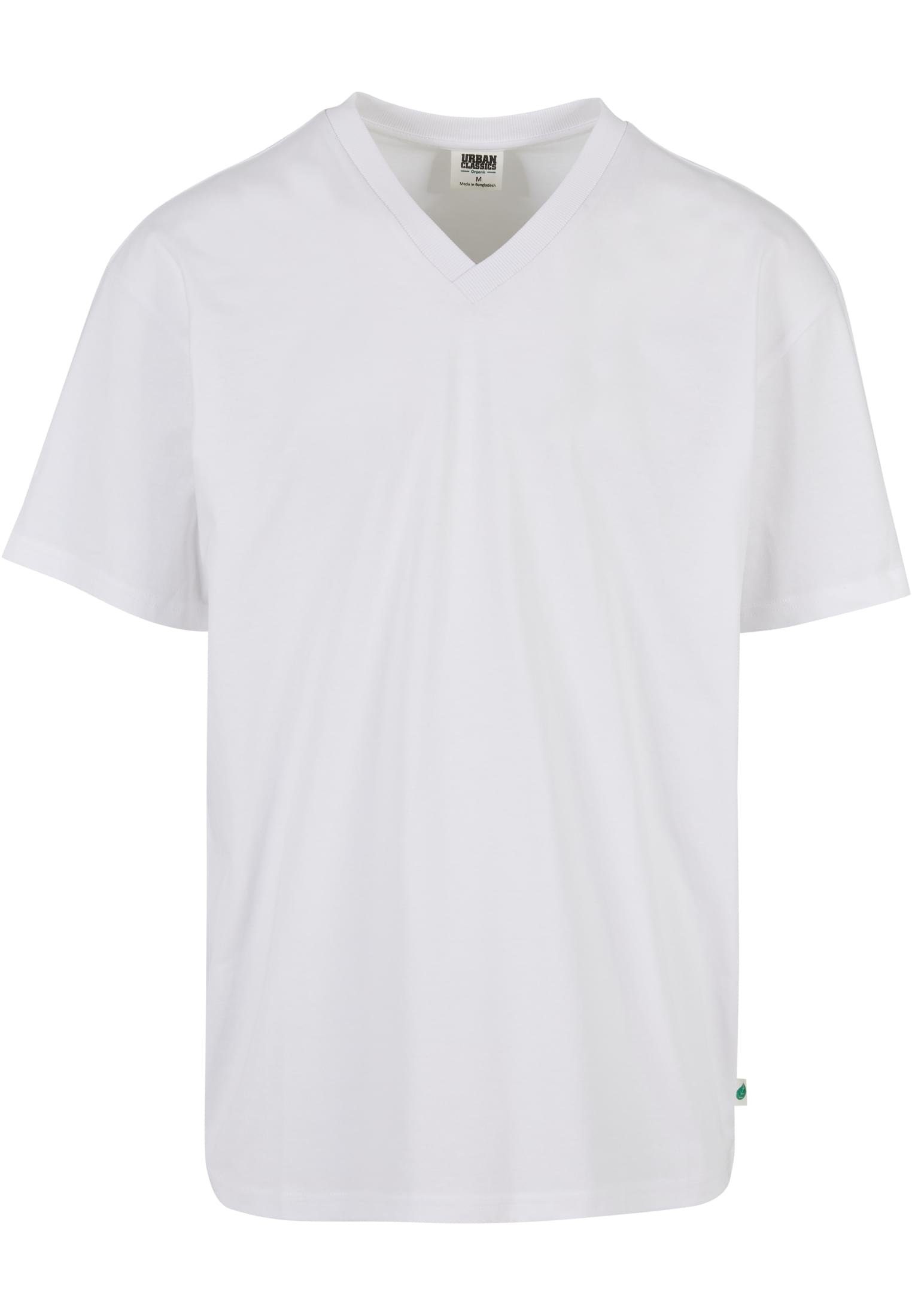 URBAN CLASSICS Kurzarmshirt Herren Organic Oversized V-Neck Tee (1-tlg) white