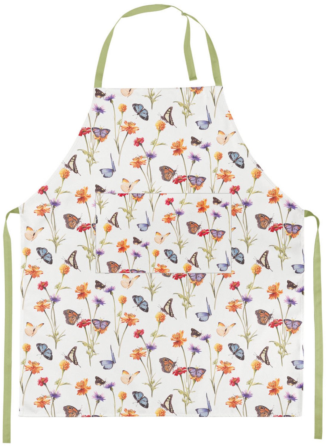 Ambiente® Kochschürze Butterfly garden, (1-tlg., 1-teilig), Küchenschürze Nackenband ca.70x85cm Baumwolle