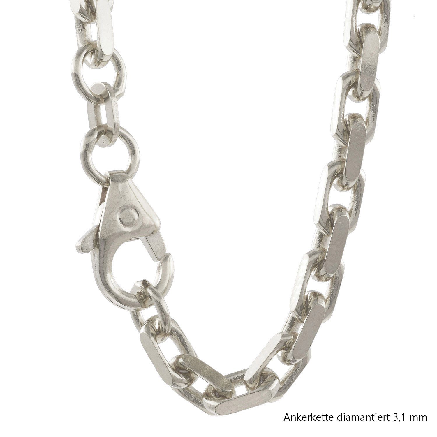 HOPLO Silberkette Ankerkette diamantiert Länge 50cm günstig online kaufen