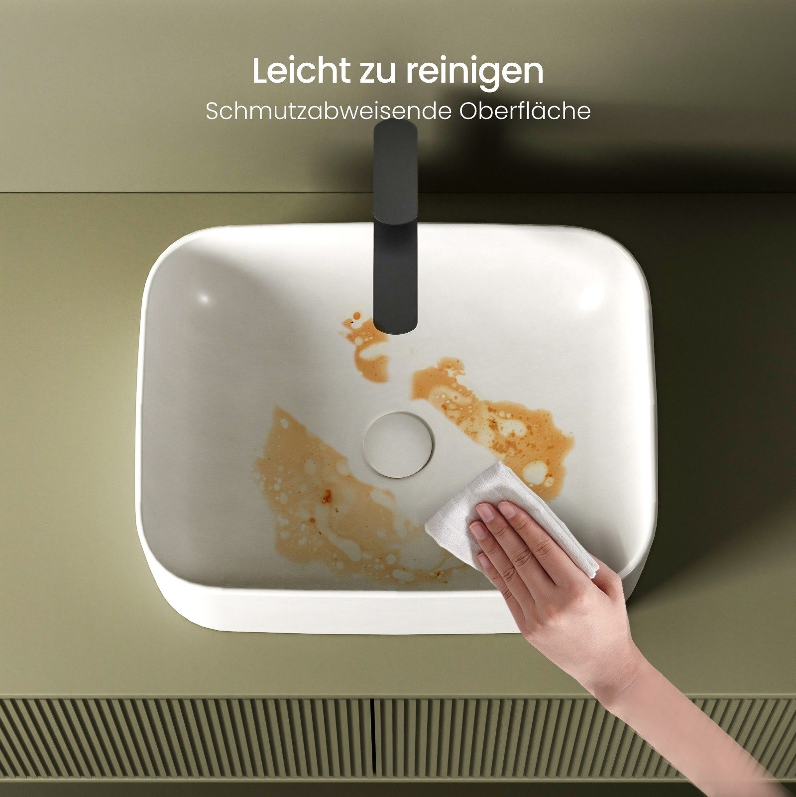 EMKE Aufsatzwaschbecken Eckiger Waschbecken Keramik Waschbecken günstig online kaufen
