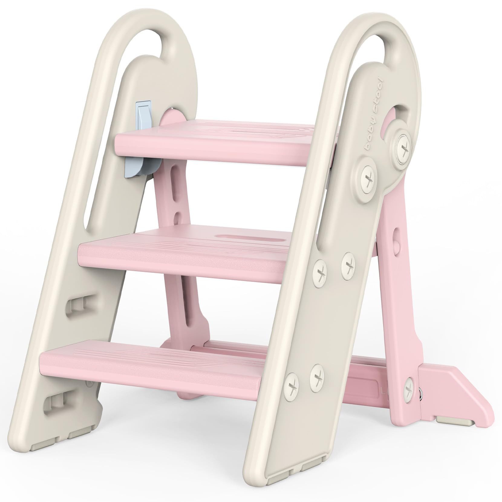 Onasti Tritthocker Kinder-Trittleiter, Tritthocker, Klappbar mit 3 Stufen