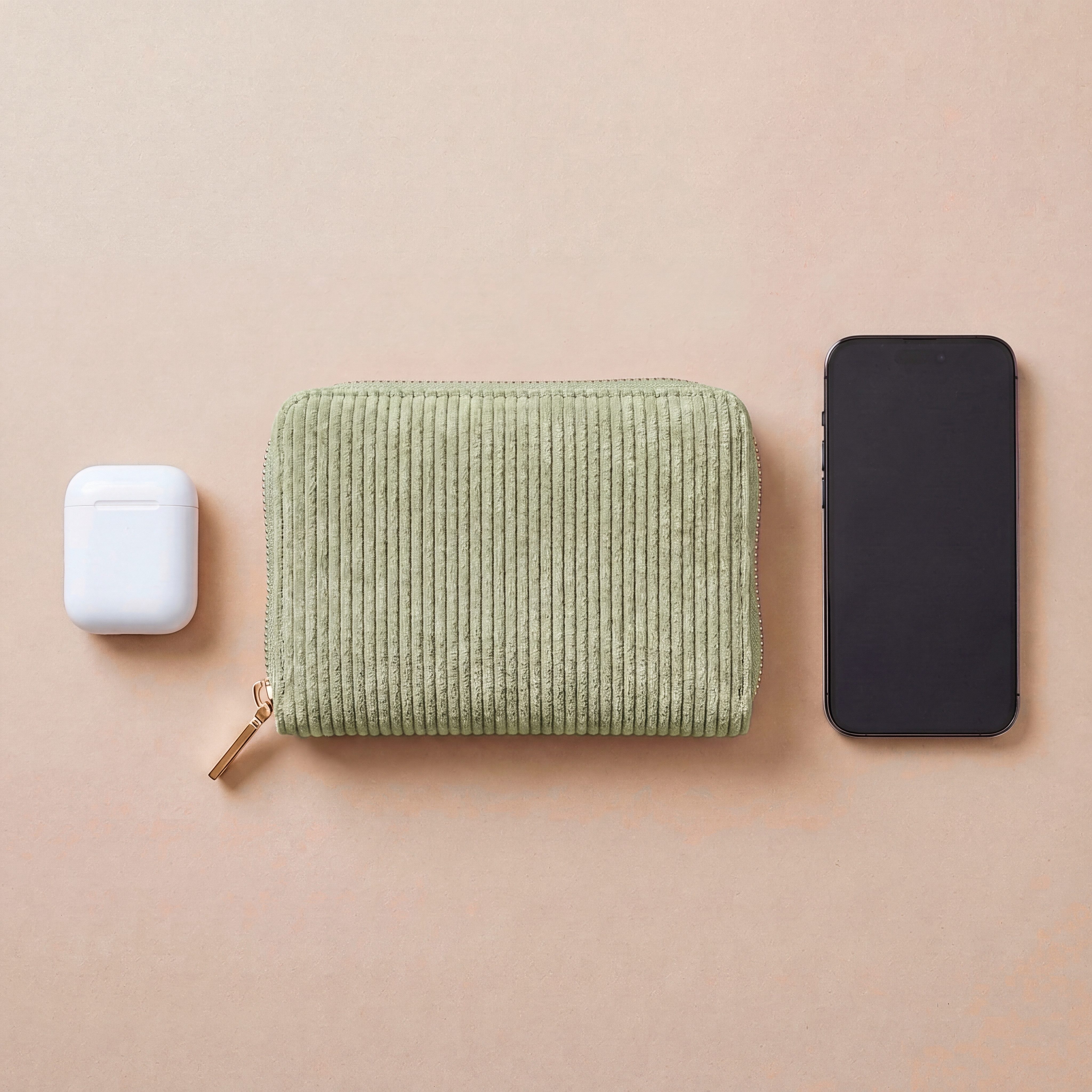 MillyMilk Geldbörse FONDO MEDIUM – Damen Cord Geldbeutel – Stoff Portemonnaie, Cord-Geldbörse mit stabiler Form, viel Platz und Reißverschluss.