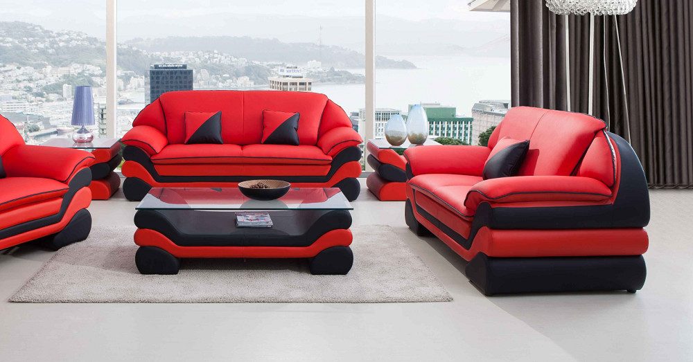 Xlmoebel Polstergarnitur Elegante Ledersofa-Couch in klassischem Design für gemütliche Stunden, (3Sitzer + 2Sitzer 32_0613), Hergestellt in Europa