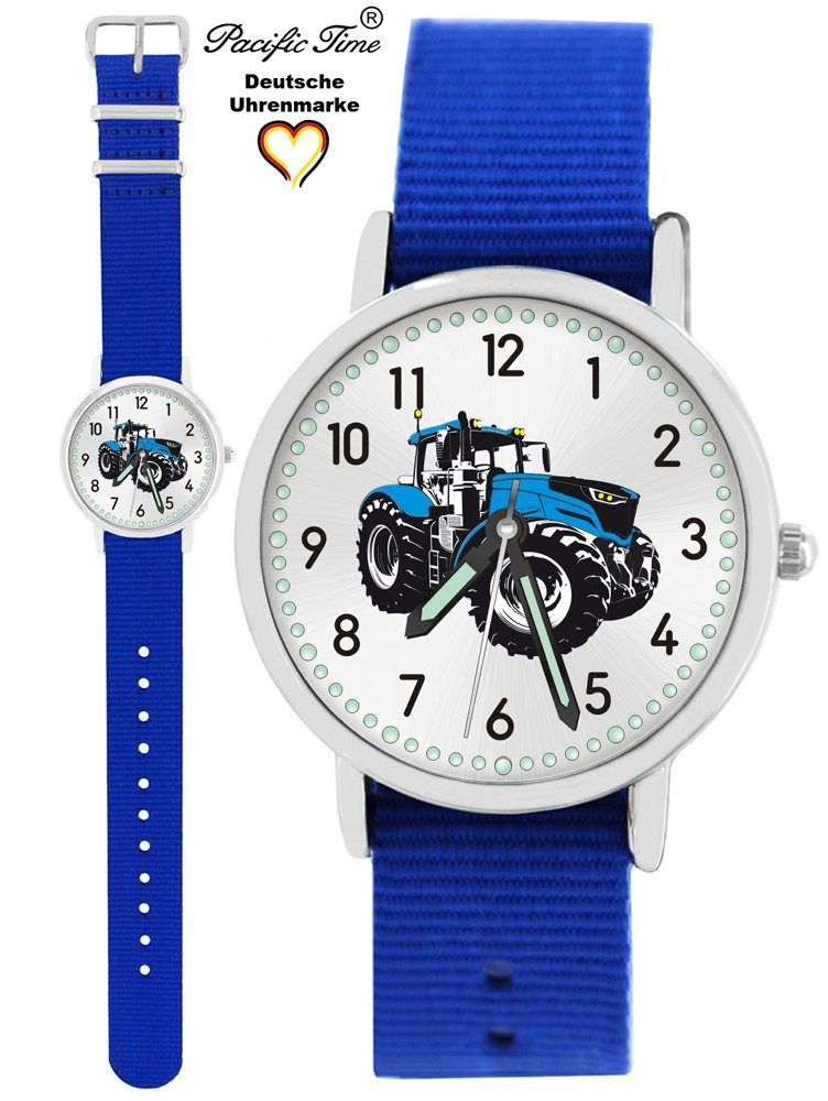 Kinder blau Match und Traktor Versand Design Armbanduhr Mix royalblau Wechselarmband, Gratis Quarzuhr Pacific - Time