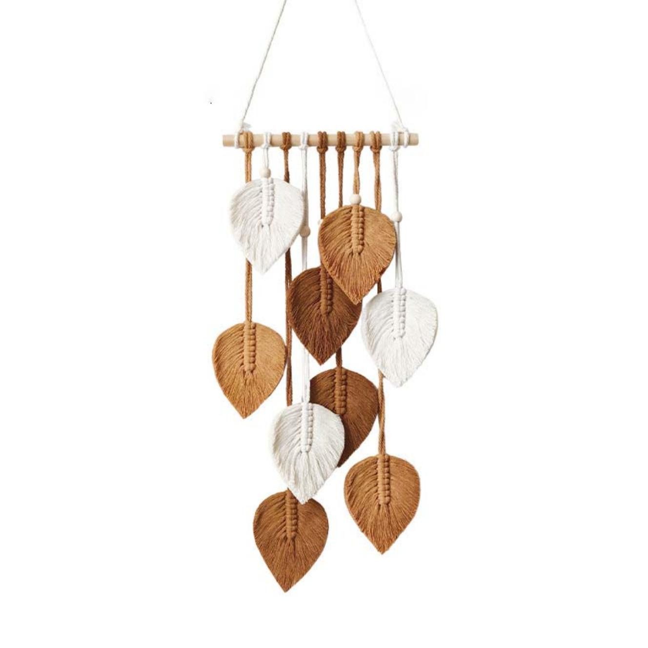 Kaket Hängedekoration Blatt Makramee Wandbehang, Boho Raumdekor
