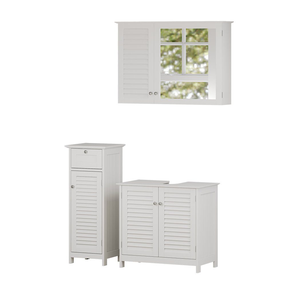 Vicco Badmöbel-Set Riad, Weiß, 3 Teile, günstig online kaufen