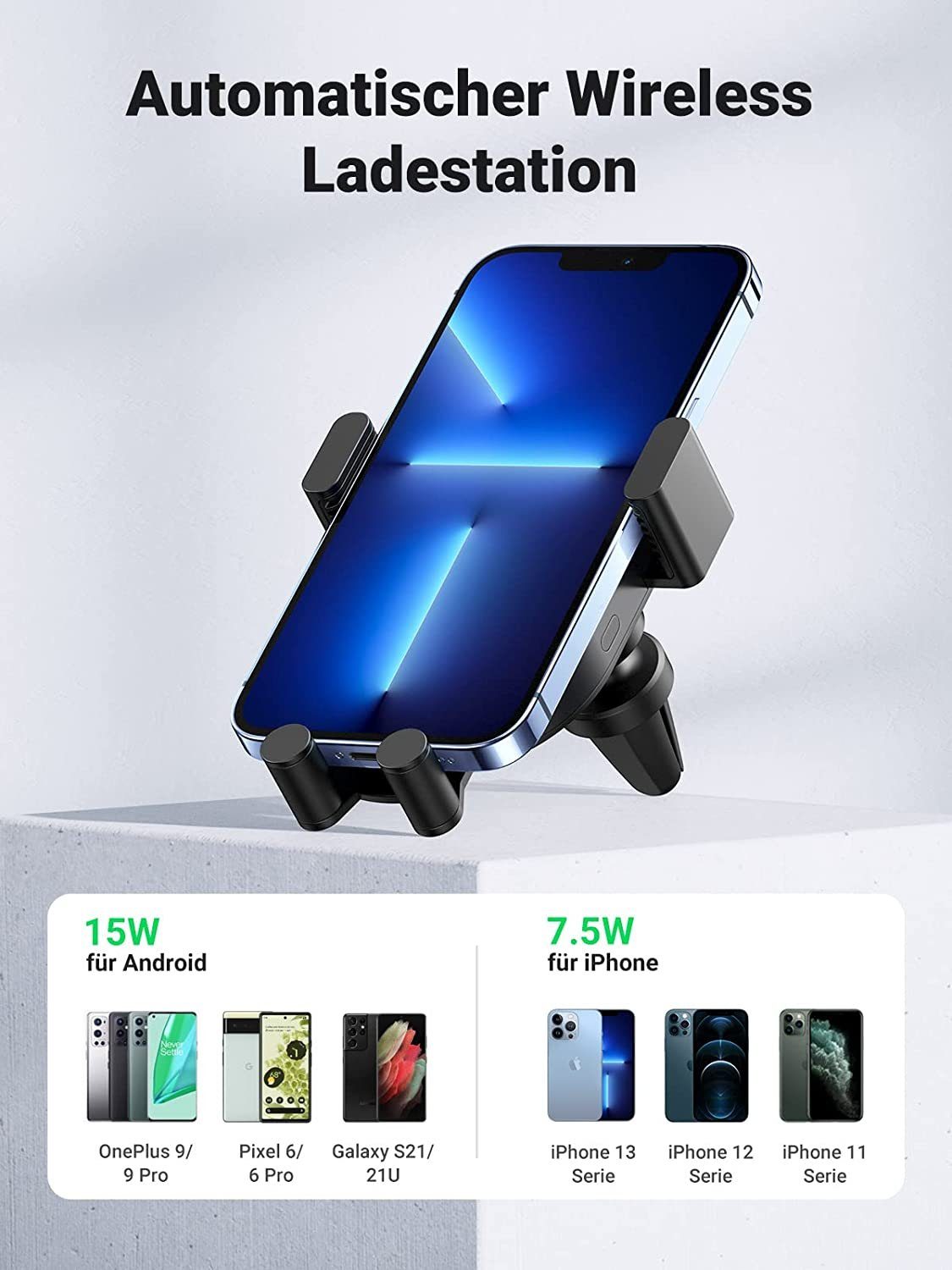UGREEN Smartphone-Halterung Automatischer Induktion Wireless Charger 15W Ladegerät