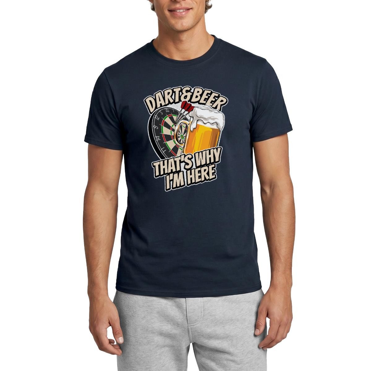 T-Shirt Dart and Beer That's Why I'm Here Darts Fan Geschenk Männer T-Shirt