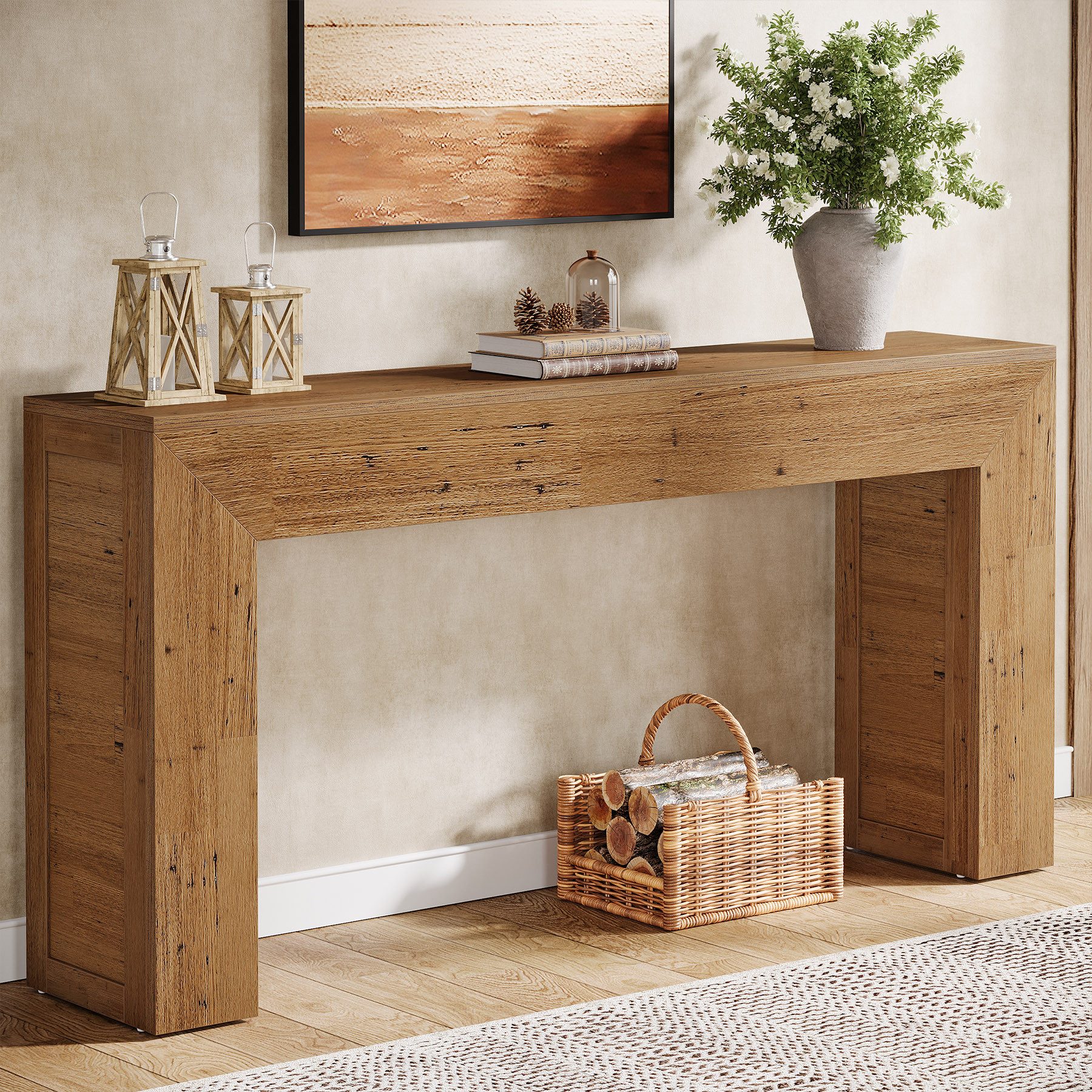 Tribesigns Konsolentisch 160 cm schmaler Sofatisch, Flurtisch aus Holz hint günstig online kaufen