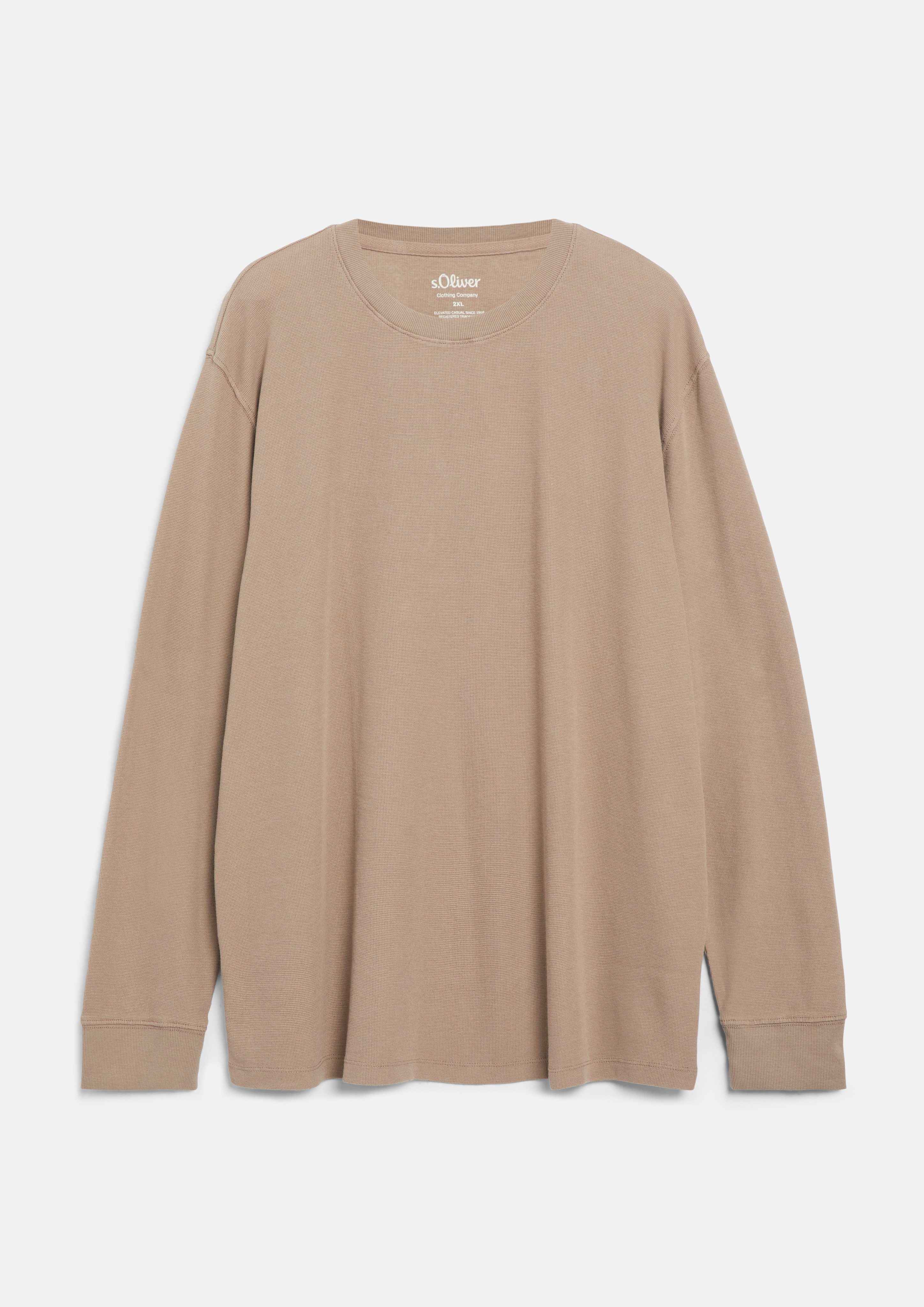 s.Oliver Men Big Sizes Langarmshirt Rippblende und gerippte Ärmelbündchen sorgen für einen guten Sitz