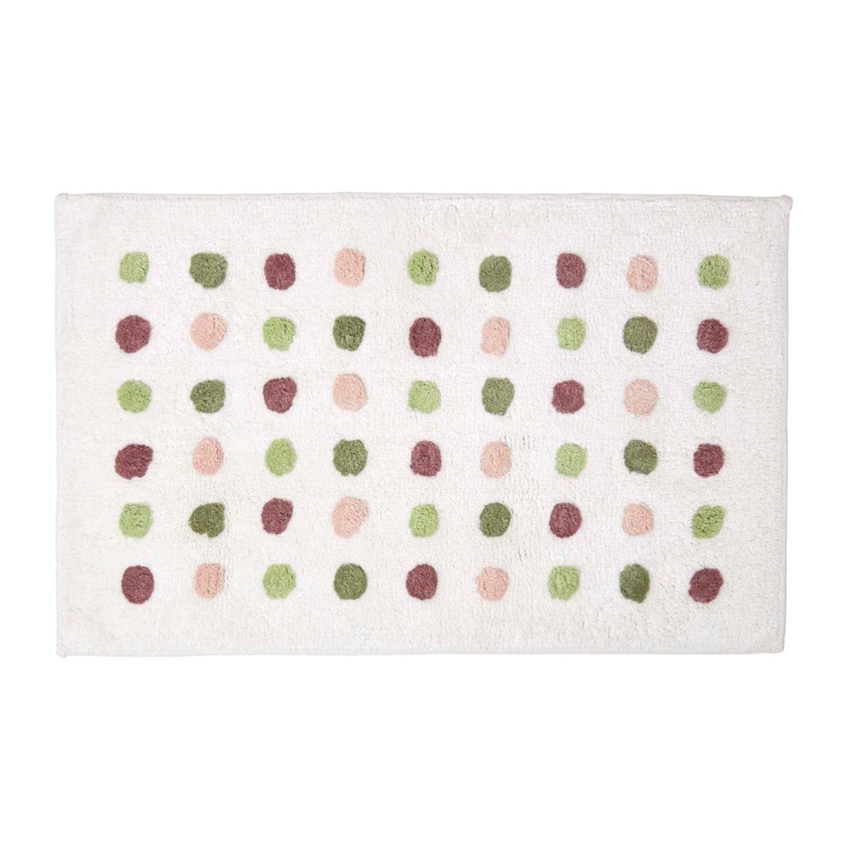 Homescapes Badematte Badematte bunt gepunktet, 50 x 80 cm – Badvorleger Polka Dots, Höhe 20 mm, 50 x 80 cm