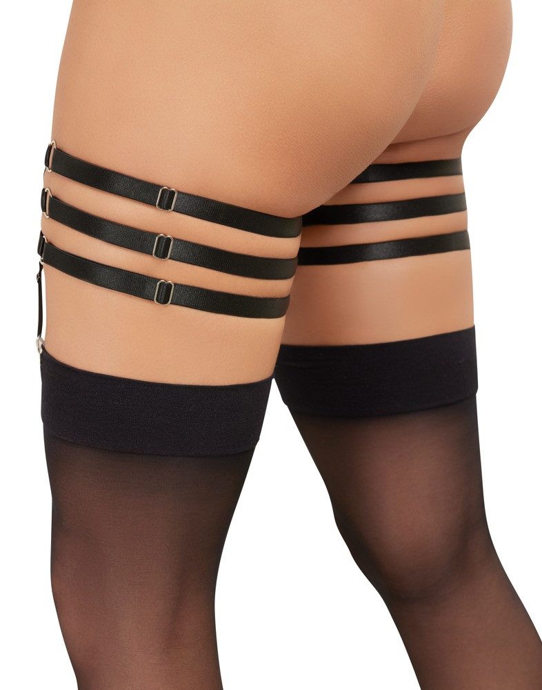 Cottelli Collection Strumpfband Straps-Strumpfband - schwarz, mit Schmucksteinen – Bild 2 von 4