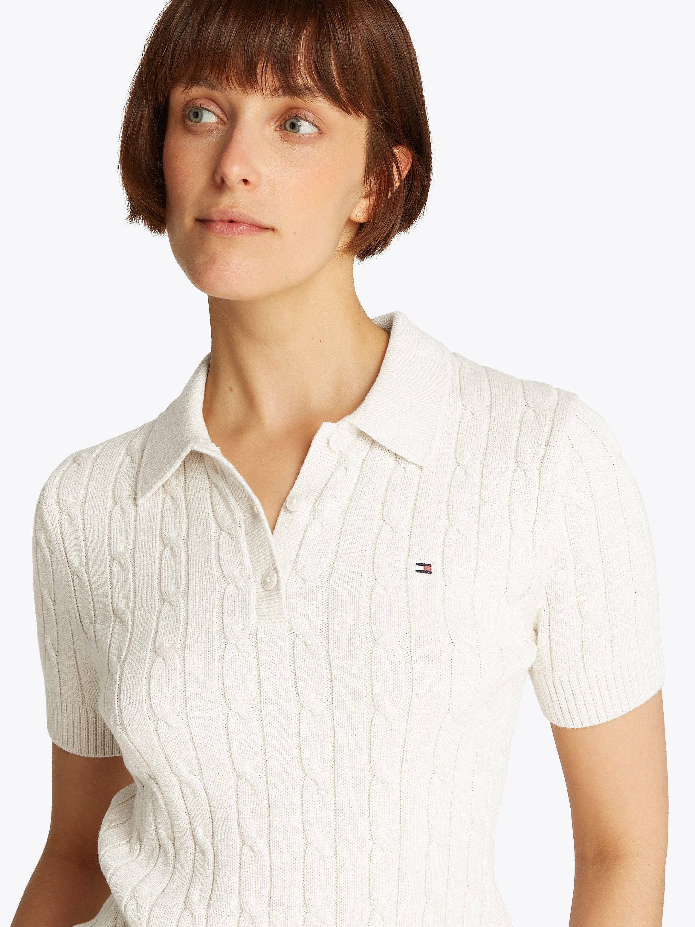 Tommy Hilfiger Polokragenpullover CO CABLE MID günstig online kaufen