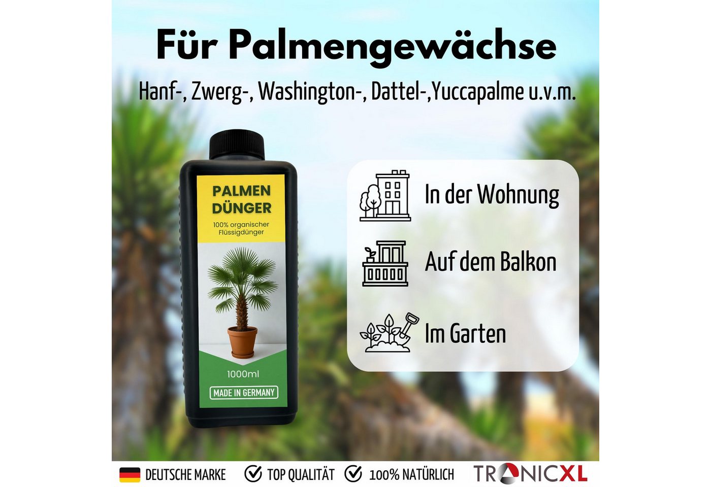 Thumbnail - TronicXL Spezialdünger Hanfpalmendünger 5L Dünger Palmendünger Flüssigdünger drinen draußen, Flüssigdünger, Pflanzendüng...