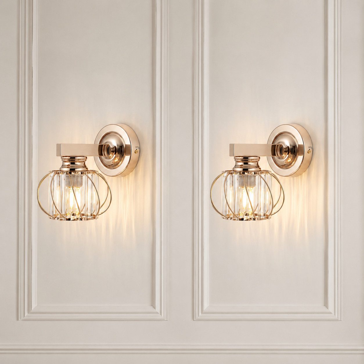 BlingBin Wandleuchte Goldene Kristall Innen,E27 Wohnzimmer Wandlampe Moderne, Gold Metall, ohne Leuchtmittel, Kristallwandleuchte für Wohnzimmer Korridor Esszim – Bild 2 von 5