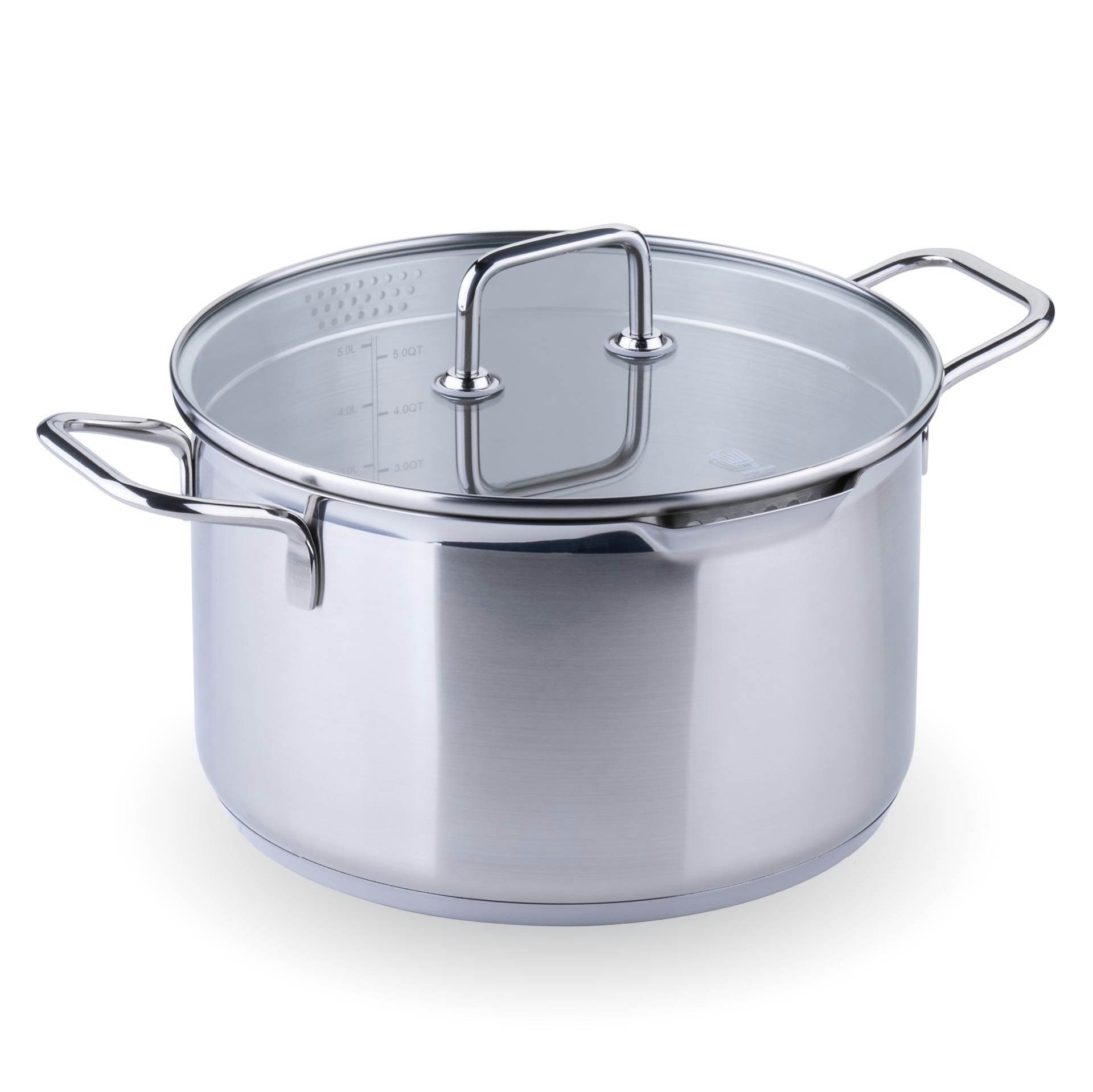 Chefkoch trifft Fackelmann Kochtopf mit Glasdeckel, Ø 24 cm, induktionsgeeignet, backofengeeignet, Topf