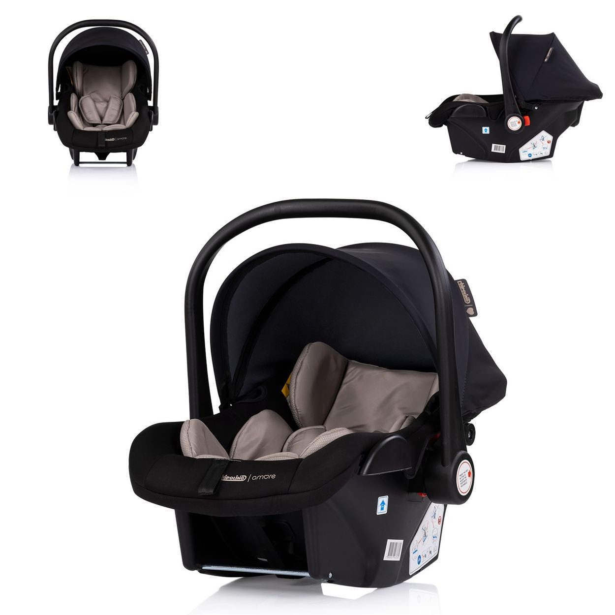 Chipolino Babyschale Babyschale Amore i-Size Gr. 0+, ab: 0, bis: 1.25, (0 - 13 kg) Kissen Griff verstellbar