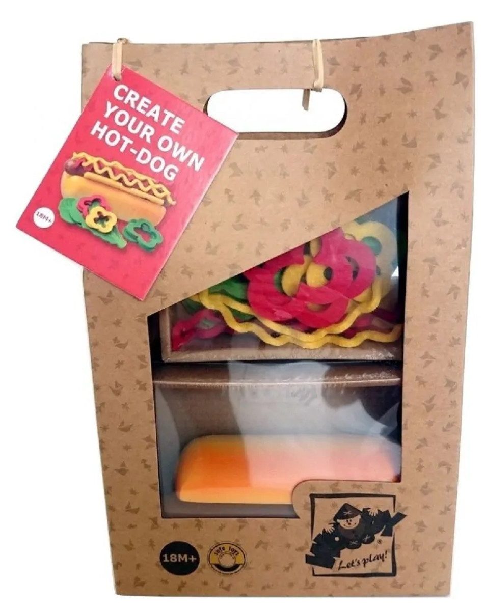 Woodyland Lernspielzeug 91174 Holzspielzeug Hot Dog / Baguette mit Filz - Zubehör (15-St), Zubehör und Rollenspiel