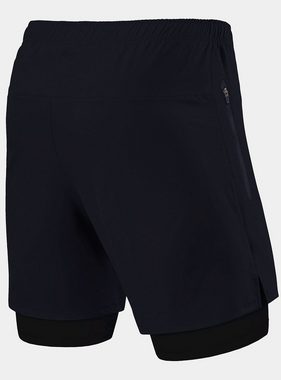 TCA Trainingsshorts TCA Herren 2-in-1 Laufhose mit Kompressionshose - Dunkelblau/Schwarz (1-tlg)