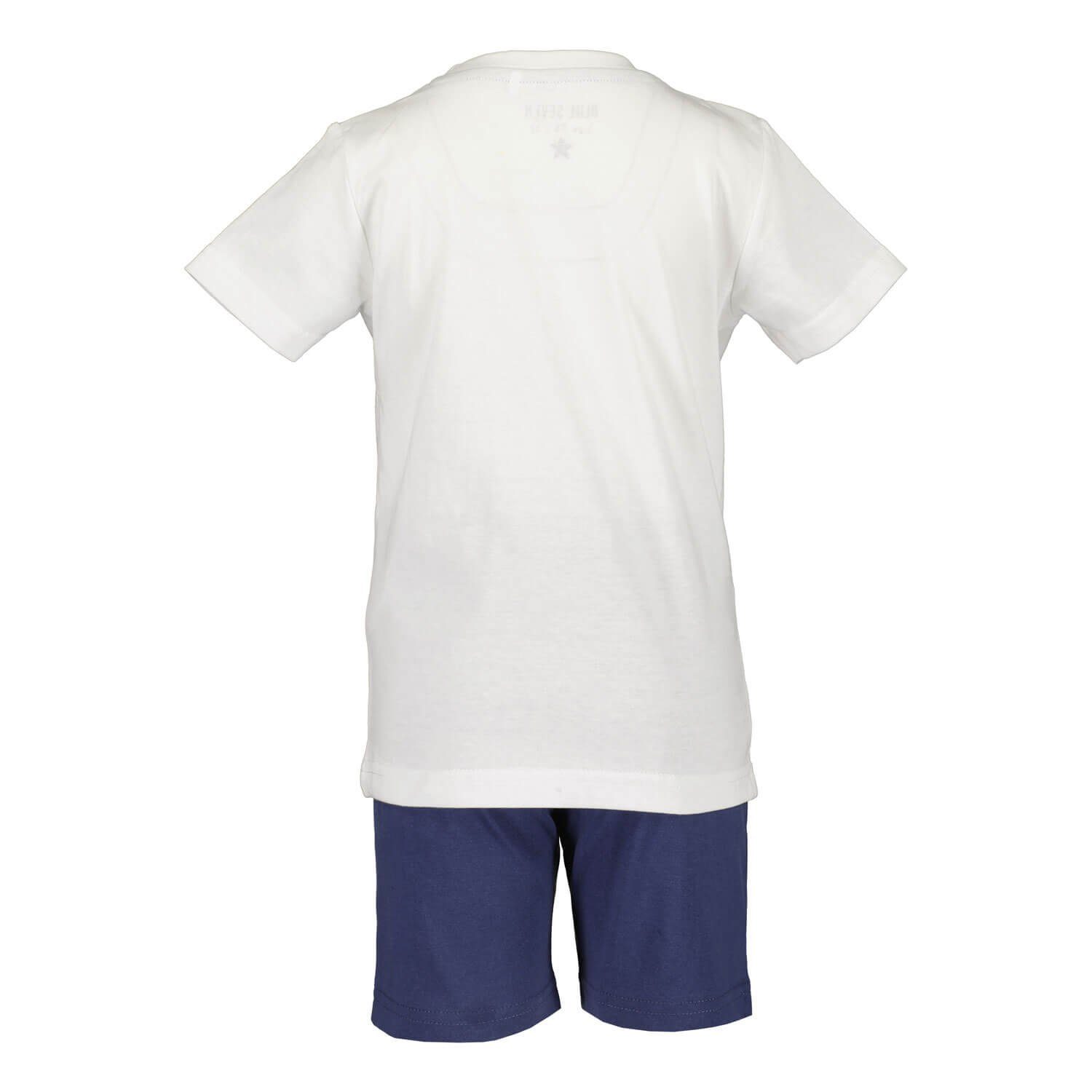 Shorts Blue & - Seven Hose mit Print und Set Shirt Kurzarm-Shirt weiß Jungs im T-Shirt Kurze