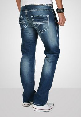 Alessandro Salvarini Straight-Jeans ASRigio mit auffälligen dicken Nähten