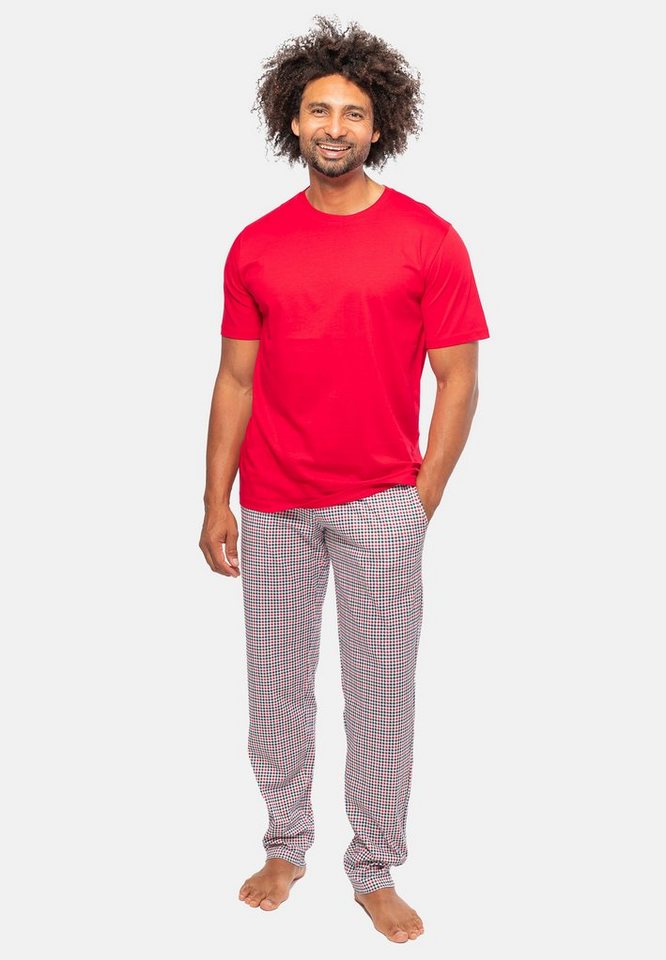 Schiesser Pyjama Summer - Mix (Set, 2 tlg) Schlafanzug - Baumwolle - Set  aus T-Shirt und langer Hose, Weiches und hautfreundliches Material