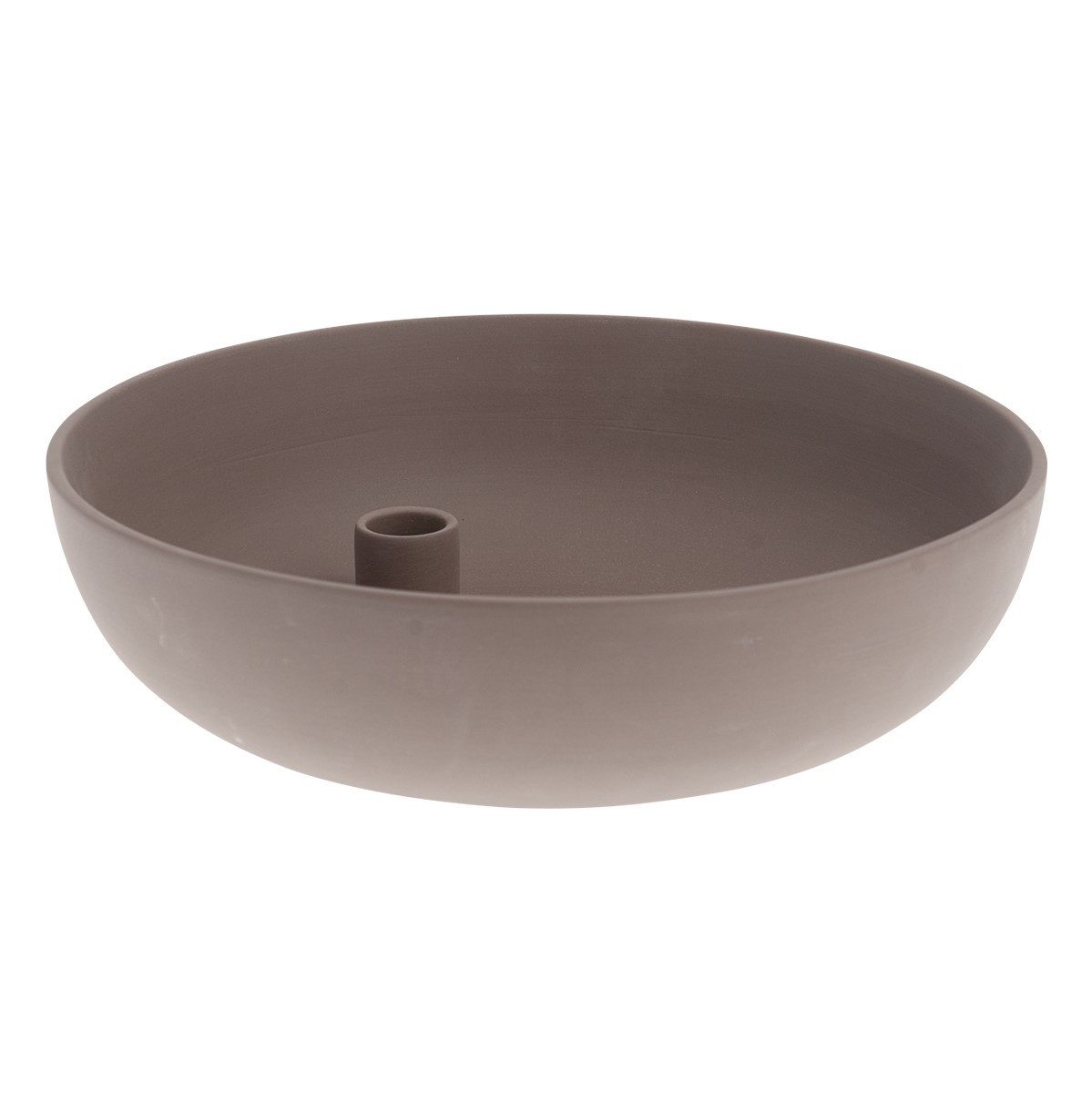 Storefactory Scandinavia Kerzenständer Kerzenhalter LIDATORP XL Keramik braun, Ø 26x7 cm