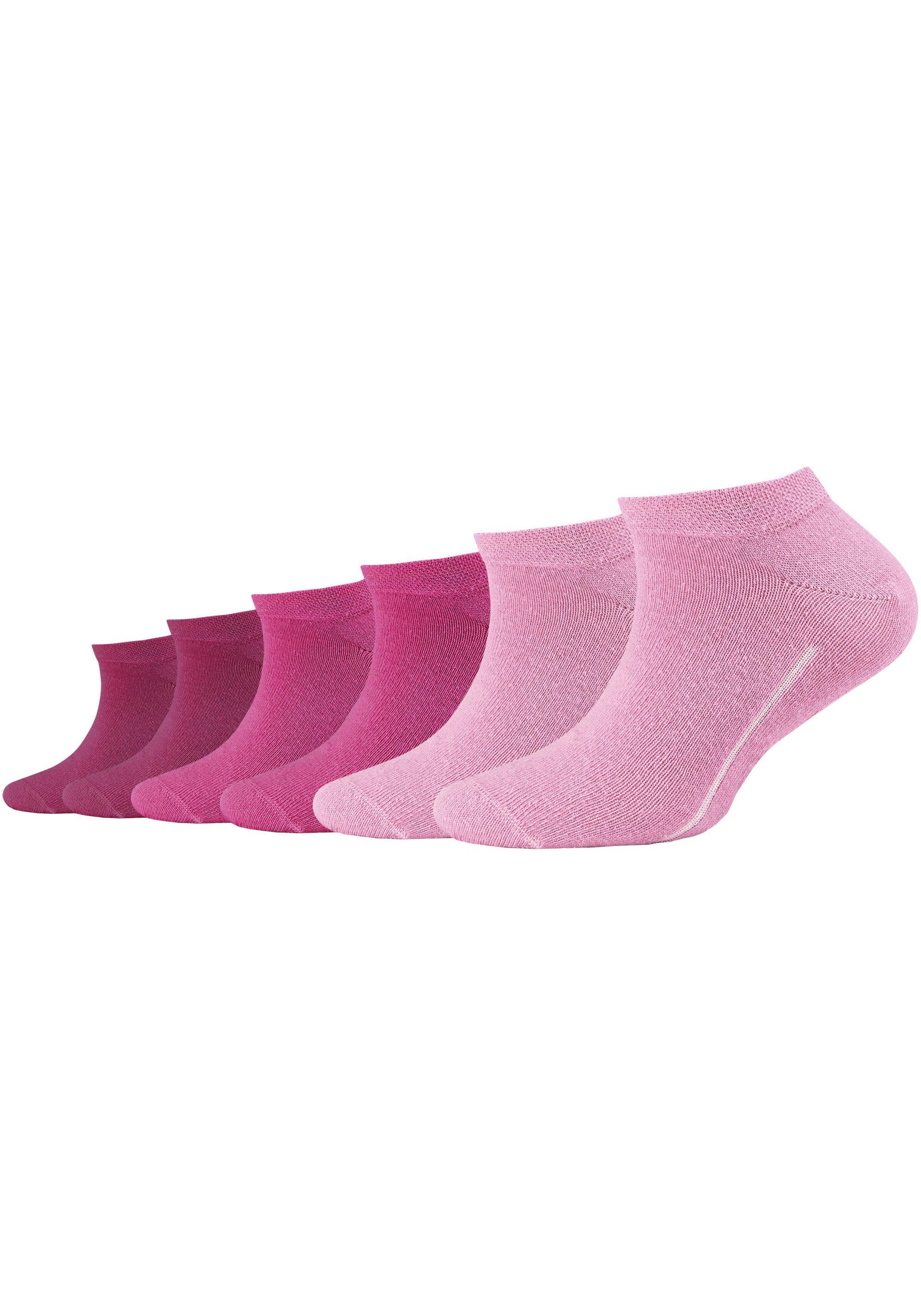 Camano Sneakersocken (Packung, an gekämmter 6-Paar) rosatöne Baumwolle Hoher Anteil