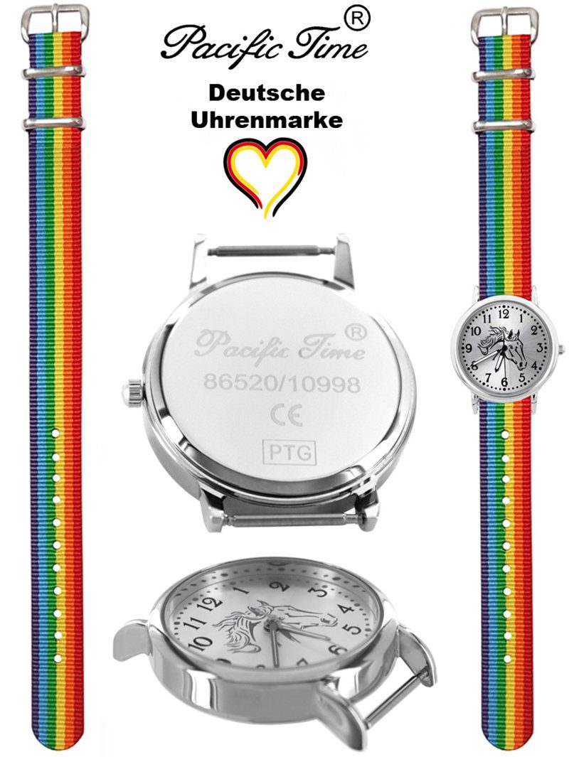 Pacific Time Quarzuhr Kinder Armbanduhr Pferd schwarz Wechselarmband, Mix und Match Design - Gratis Versand