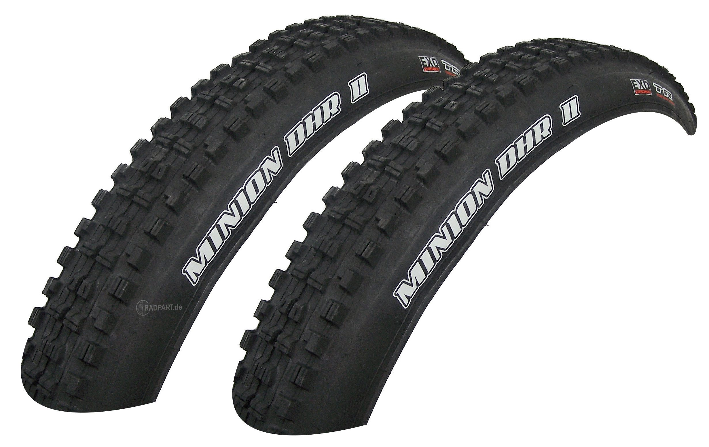 Maxxis Fahrradreifen 2x Maxxis Minion DHR II 66-584 EXO TR Faltreifen 27.5x2.60+, (2-tlg), Faltreifen
