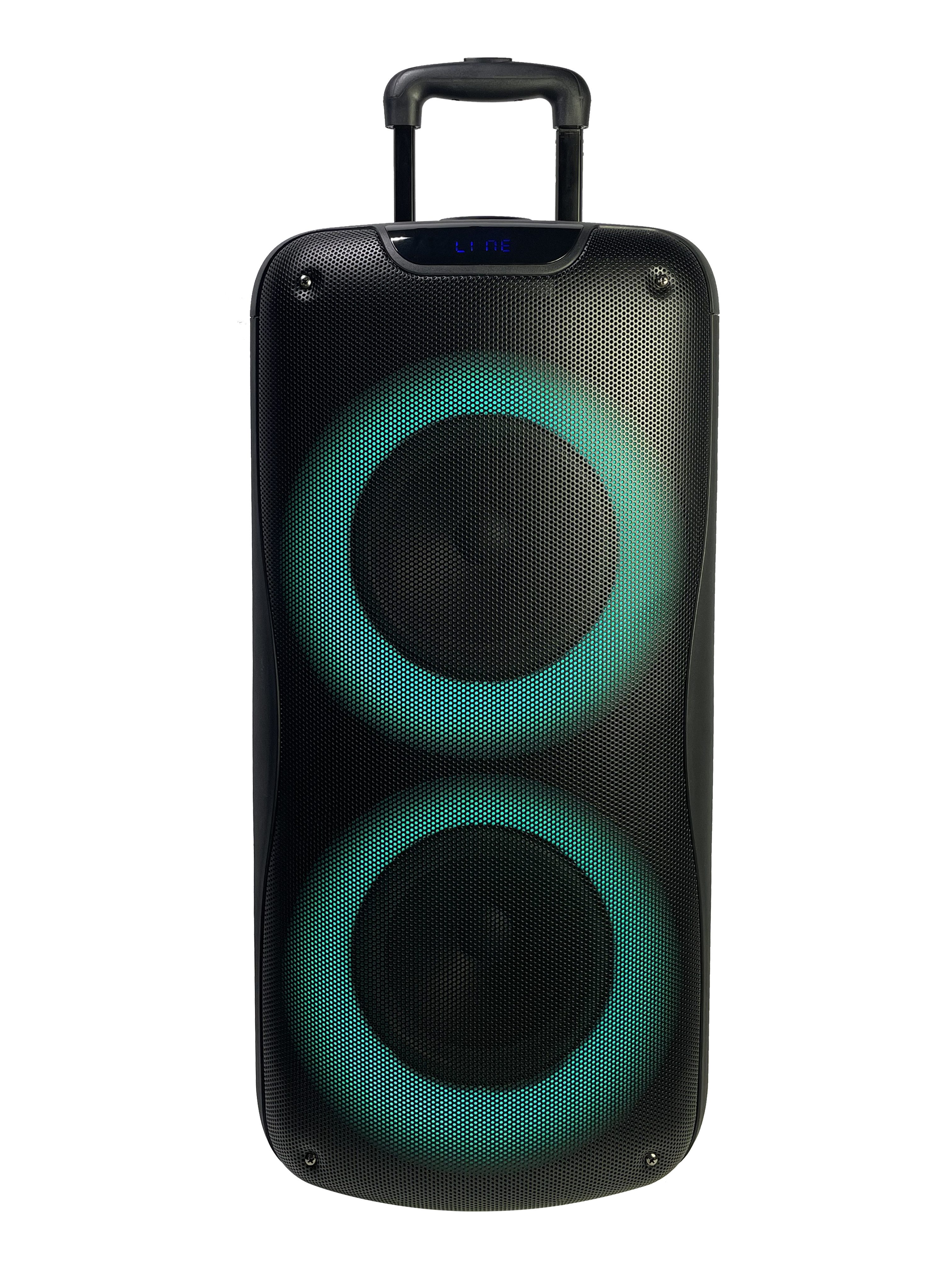 JTC24 Mobile Party Power Box PB-829C mit LED Lichtanzeige, Trolleyfunktion Bluetooth-Lautsprecher (Bluetooth, 40 W, 40 Watt, Bluetooth, USB, AUX, microSD, Mega Bass, LED Licht)