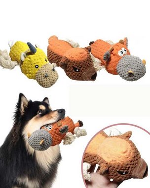 FIDDY Tierquietschie Hundespielzeug Bequeme, hochfeste Stricktiere, (1-tlg) Beißspielzeug für Haustiere, Haustierzubehör, Gelb