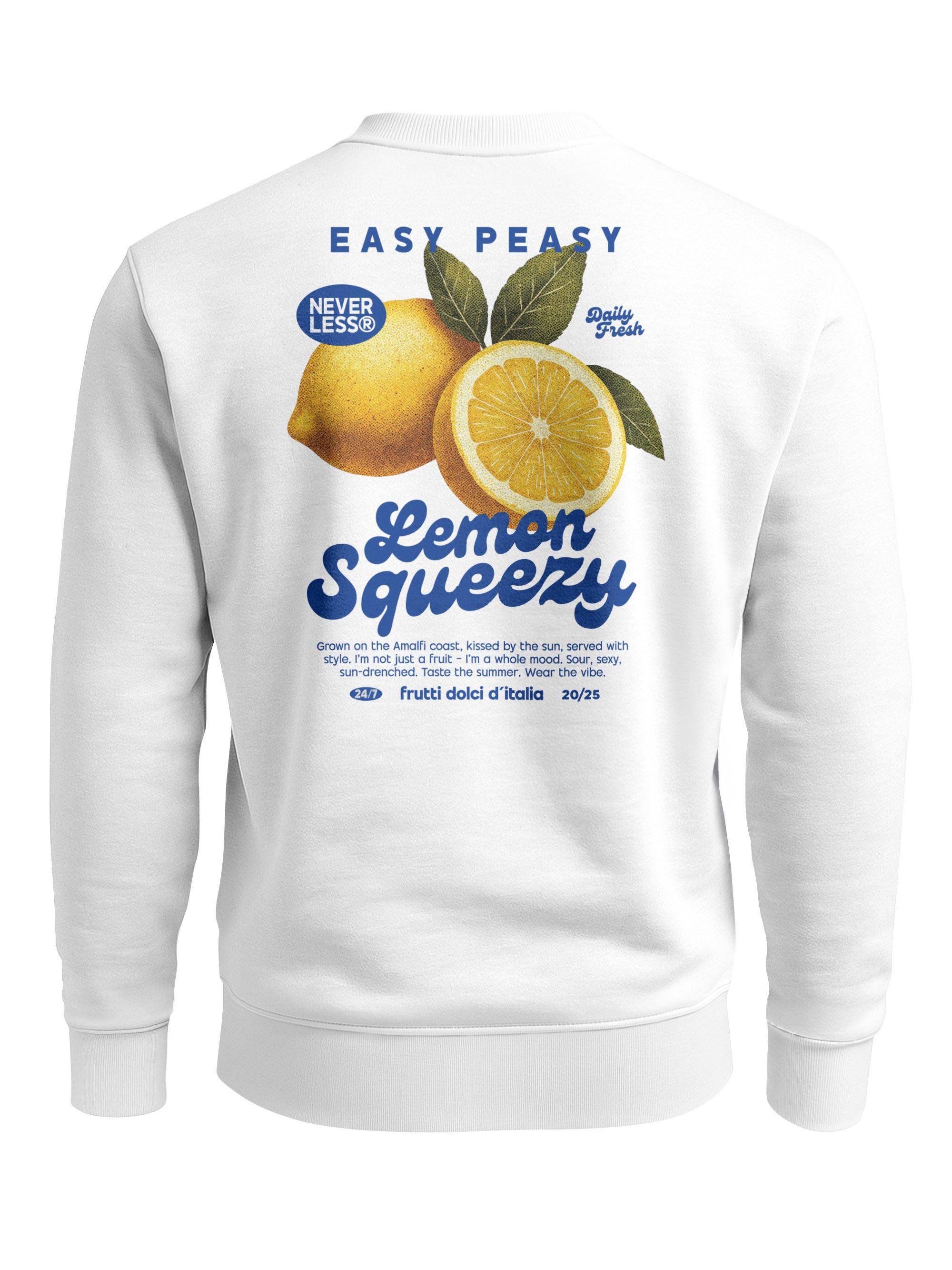 Neverless Sweatshirt Sweatshirt Herren Pullover mit Backprint Easy Peasy Le günstig online kaufen