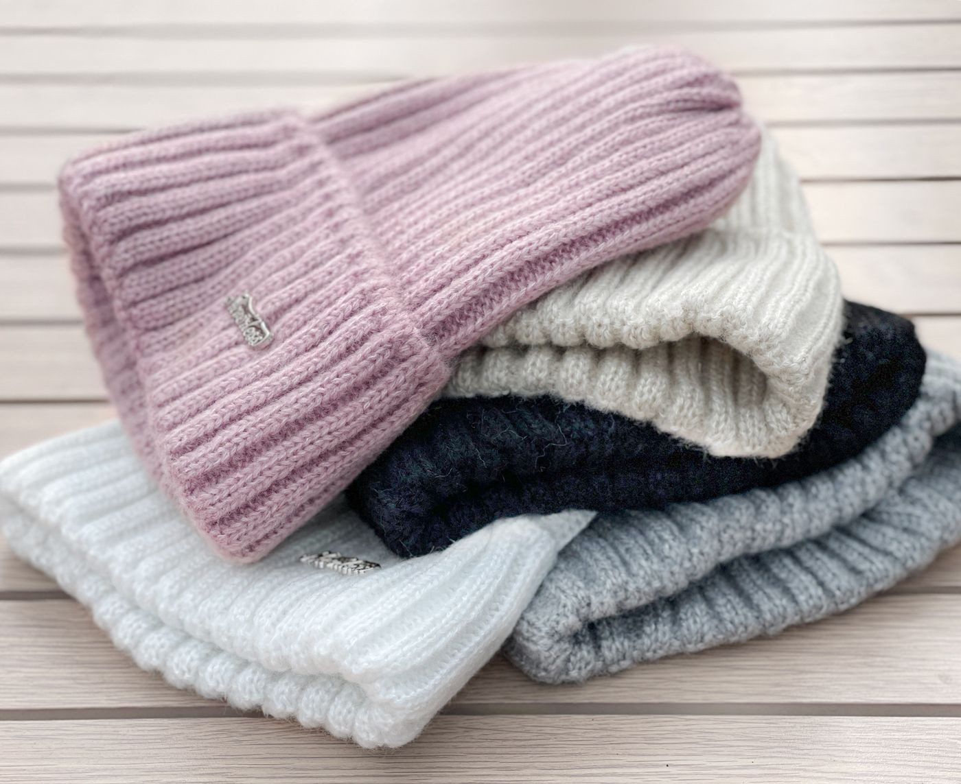 Neverless Strickmütze Damen Mütze Strick-Beanie Herbst Übergangszeit ungefüttert mit