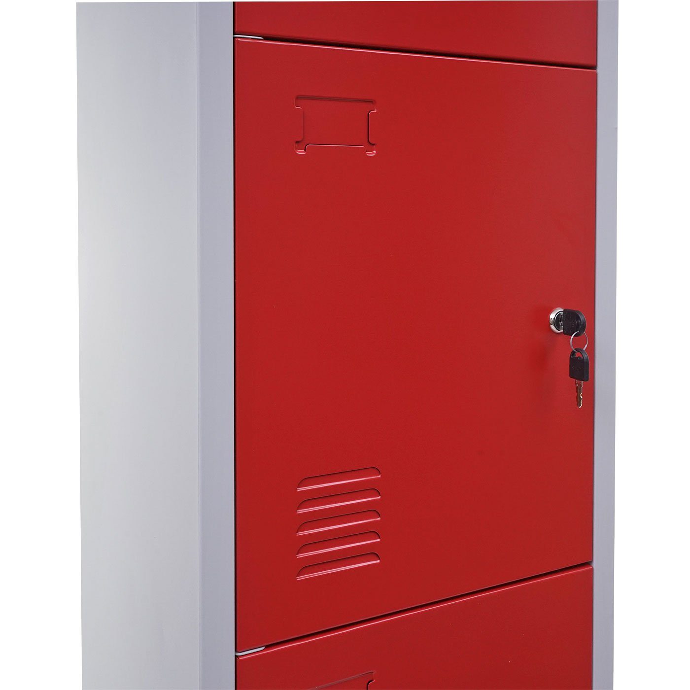 MCW Fächer, inklusive separat rot 4 abschließbare Drehriegelschloss T163 Mehrzweckschrank Schlüssel
