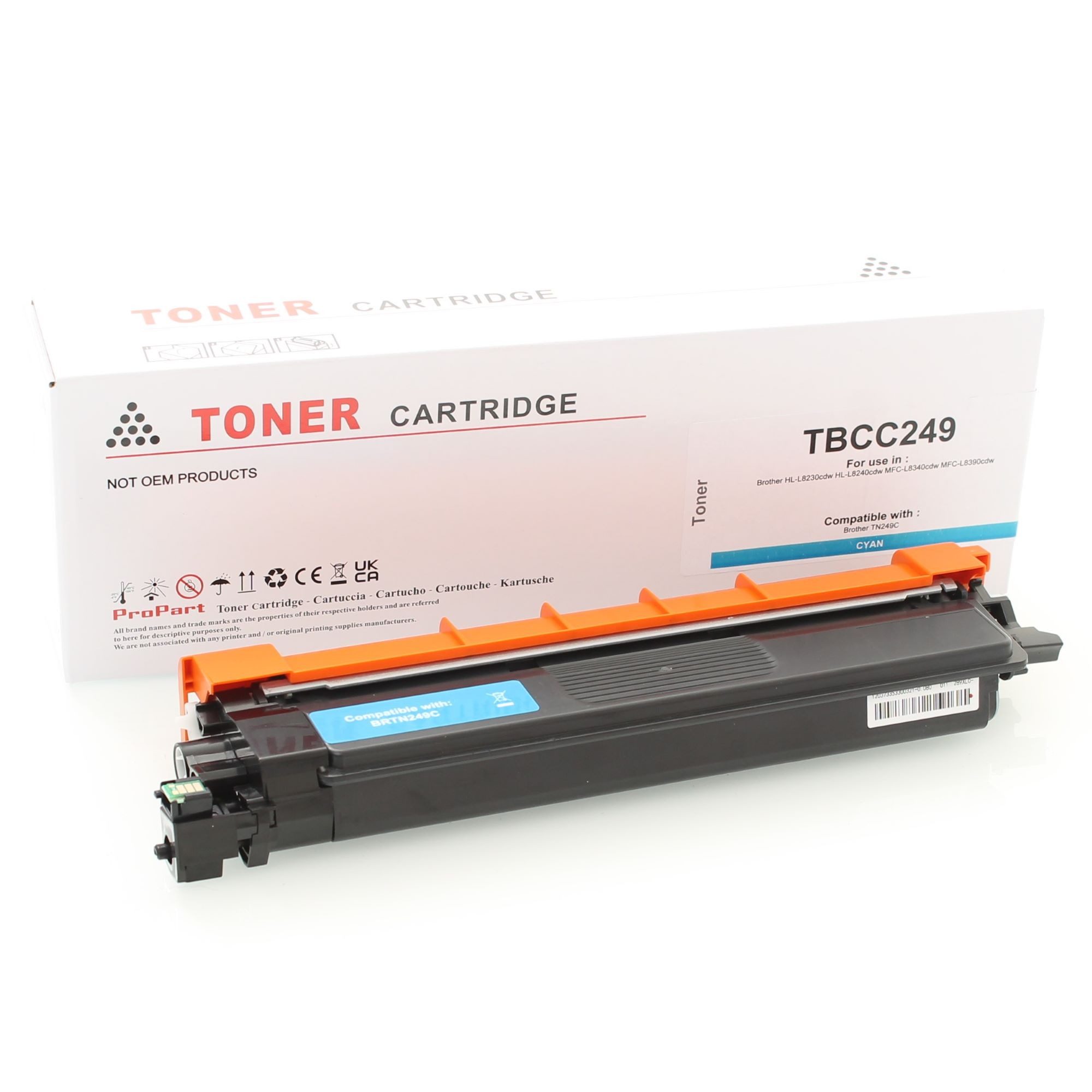ABC Tonerkartusche Kompatibler Toner XXL für Brother TN249C Cyan 4000 Seiten HL-L8230cdw