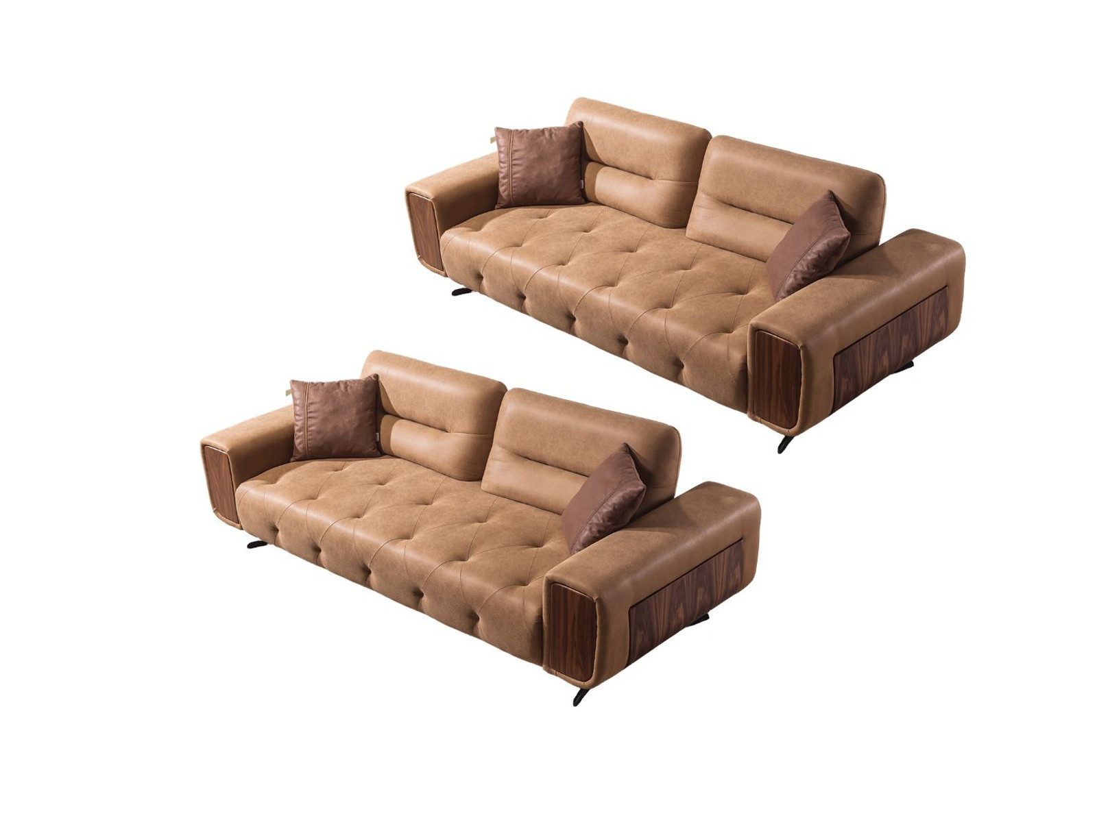 Villa Möbel Polstergarnitur Royal, (Set, Set besteht aus: 3 Sitzer+2 Sitzer), mit Relax-/Bettfunktion durch verstellbare Rückenlehne