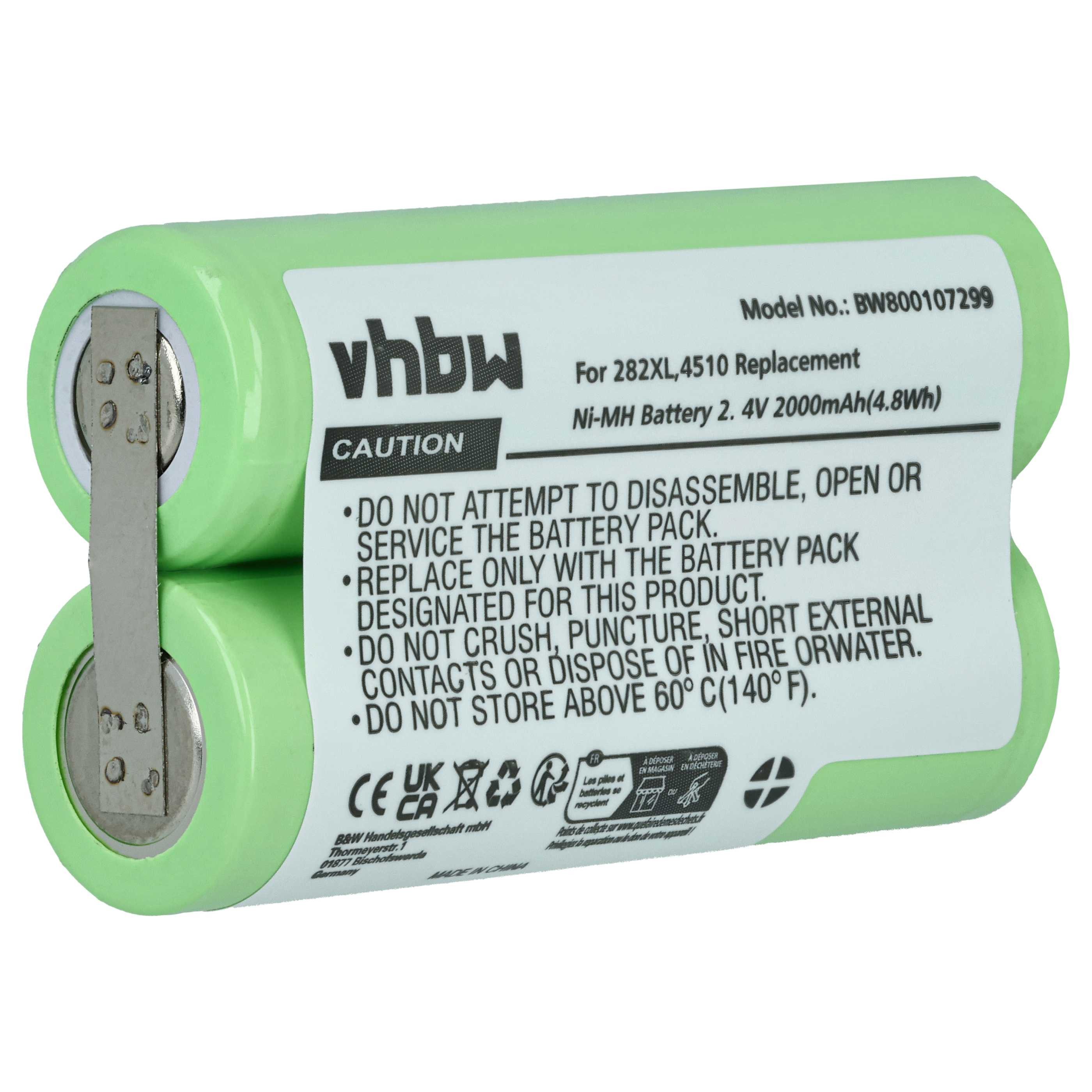 vhbw Akku passend für Philips 7867XL, 7885XL, 7865XL, 7866XL, 7825XL, Akku Akku NiMH 2000 mAh (2,4 V, 1 St), Leistungsfähiger Austausch-Akku für Rasierer oder Trockenrasierer