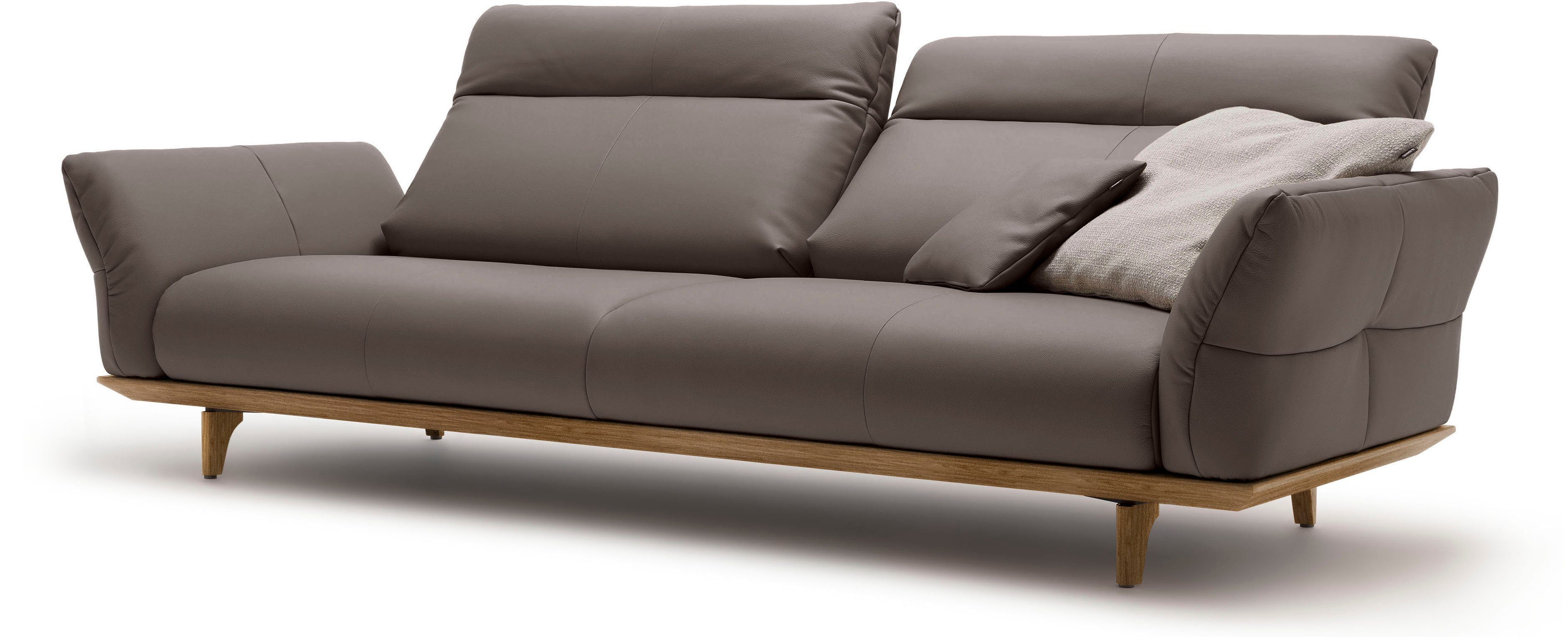 hülsta sofa 4-Sitzer cm Breite Füße in 248 Nussbaum, Sockel hs.460, Nussbaum