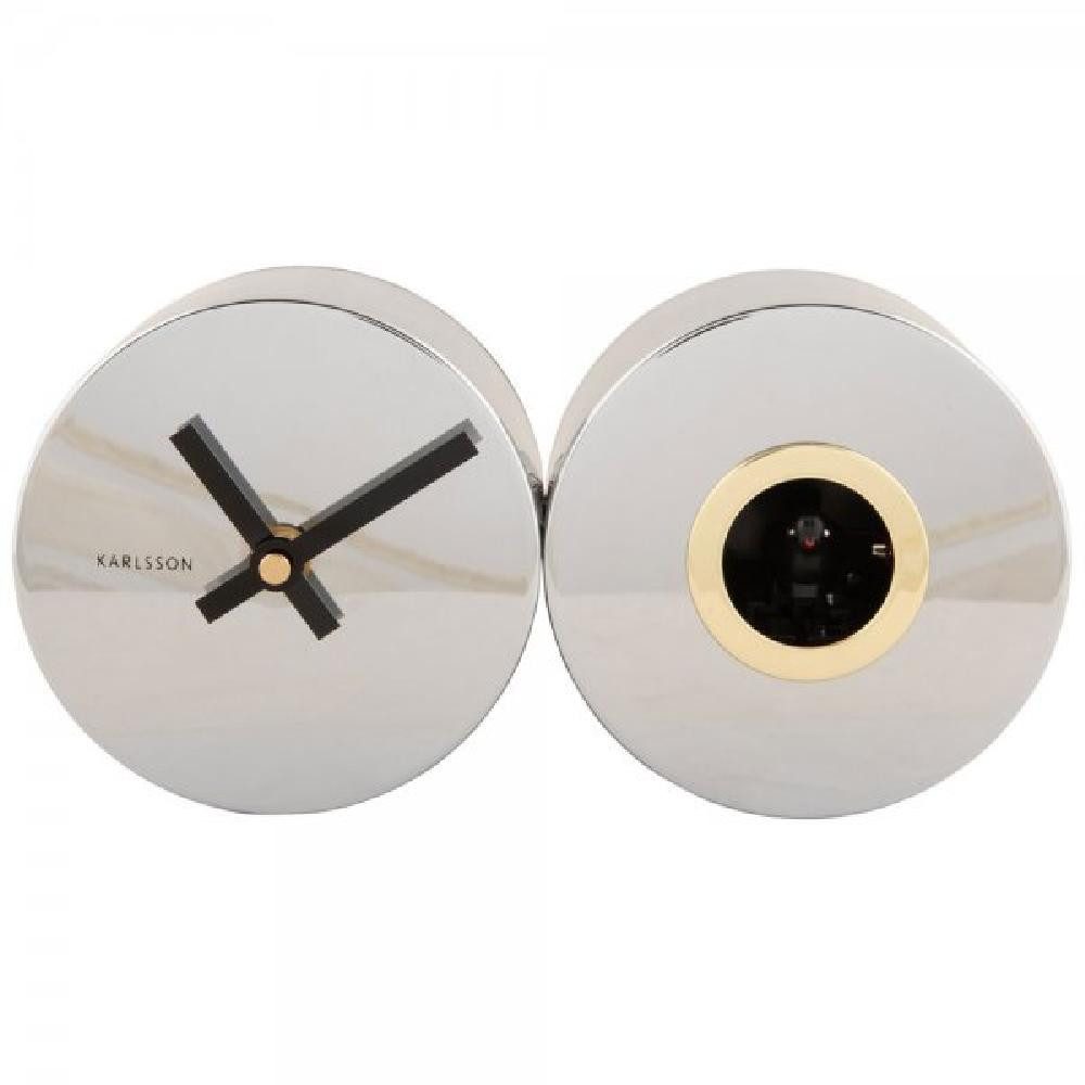 Karlsson Uhr Wanduhr Duo Cuckoo Chome Plated