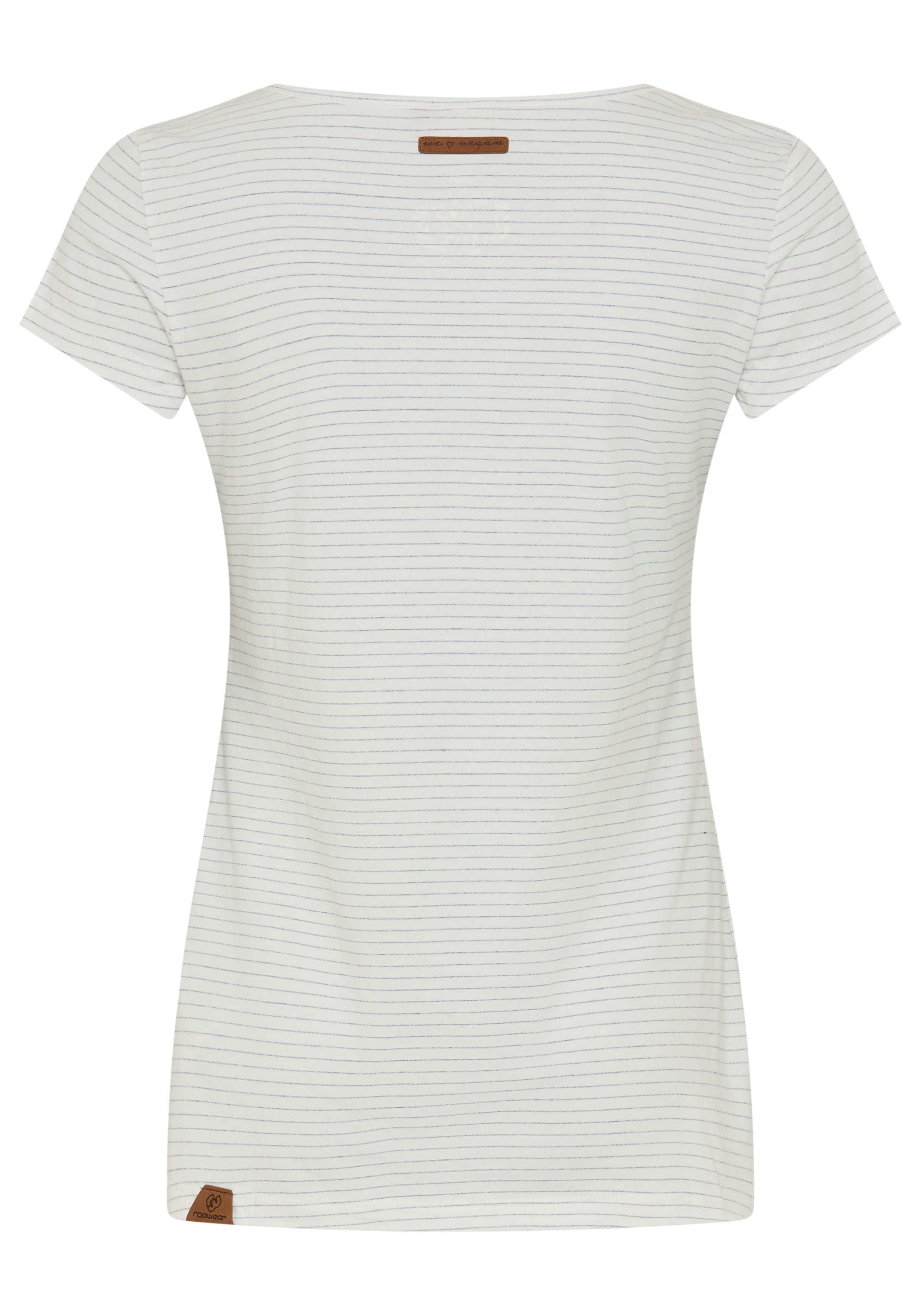 Ragwear Kurzarmshirt MINT STRIPES O mit Logoschriftzug und Zierknopf in Hol günstig online kaufen