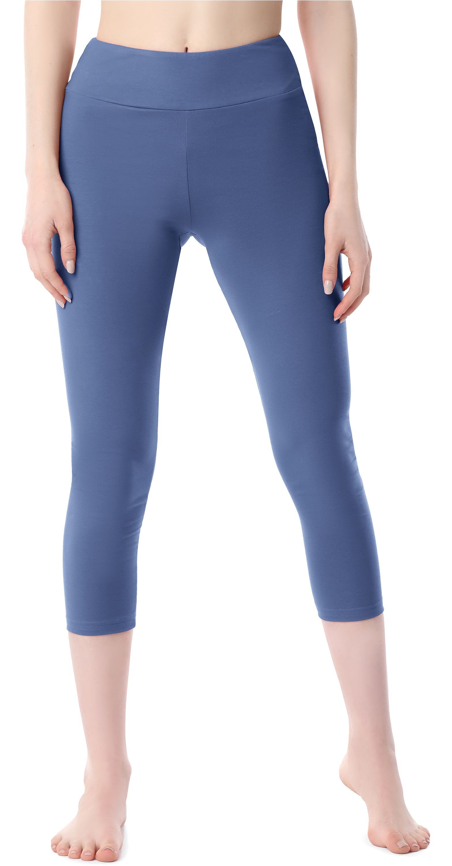Merry Style Leggings Damen 3/4 Capri Leggings aus Baumwolle MS10-430 (1-tlg) elastischer Bund Jeans