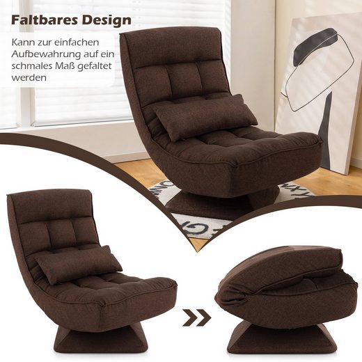 COSTWAY Relaxsessel, Bodensessel 360° drehbar - tolle Funktionen