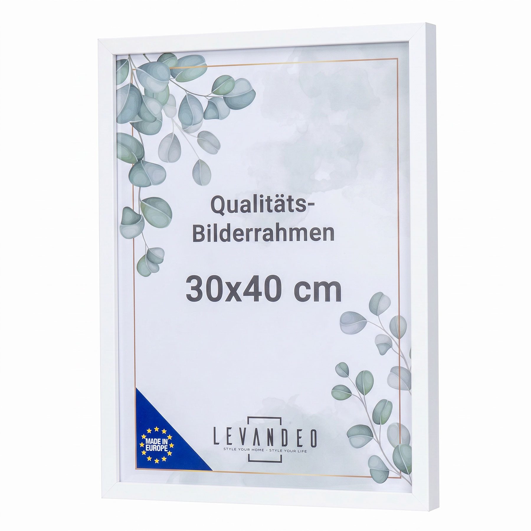 Levandeo® Bilderrahmen, Bilderrahmen 30x40 Weiß MDF Holz Fotorahmen Posterrahmen Poster