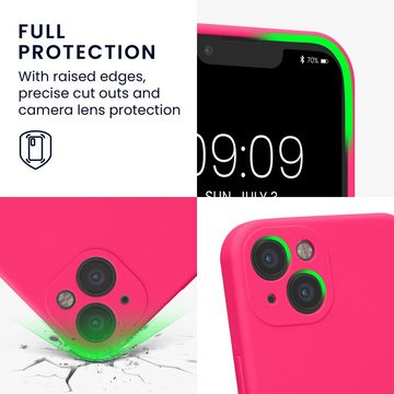 kwmobile Handyhülle Hülle für Apple iPhone 13, Hülle Silikon gummiert - Handyhülle - Handy Case in Neon Pink