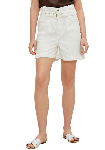 Comma Shorts mit Gürtel, aus elastischem Baumwolldenim